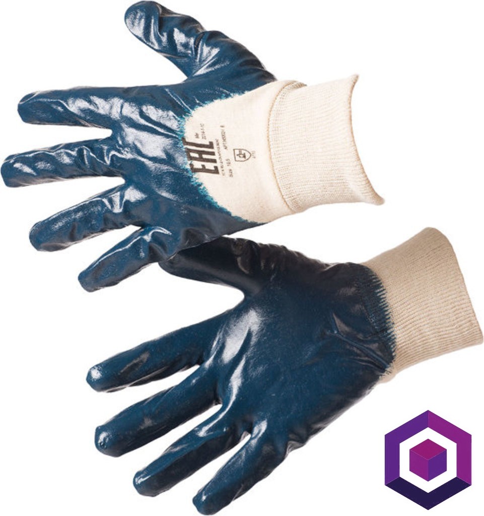 Перчатки нитриловые манжет резинка