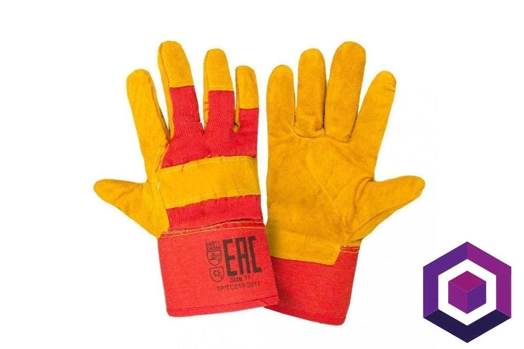 Перчатки спилковые комбинированные