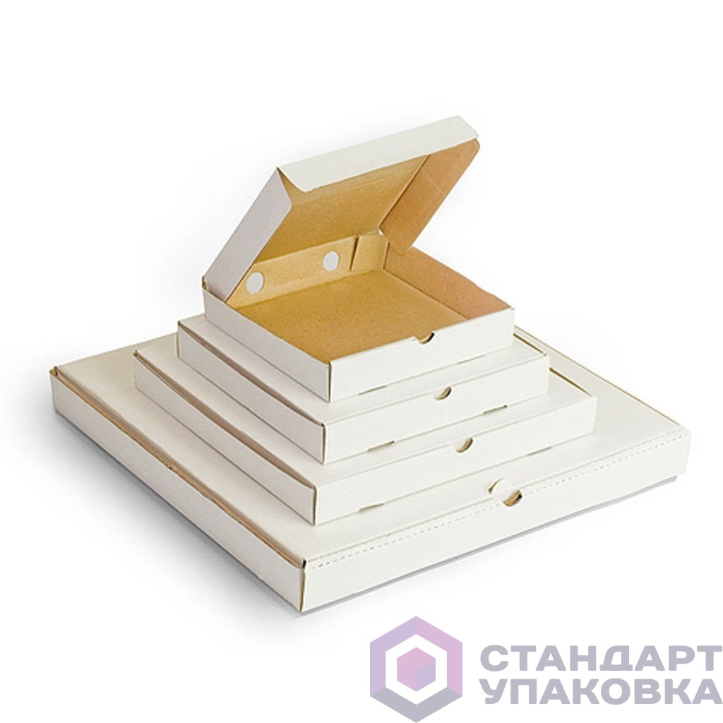 Гофрокороб для пиццы 400*400*45 белый