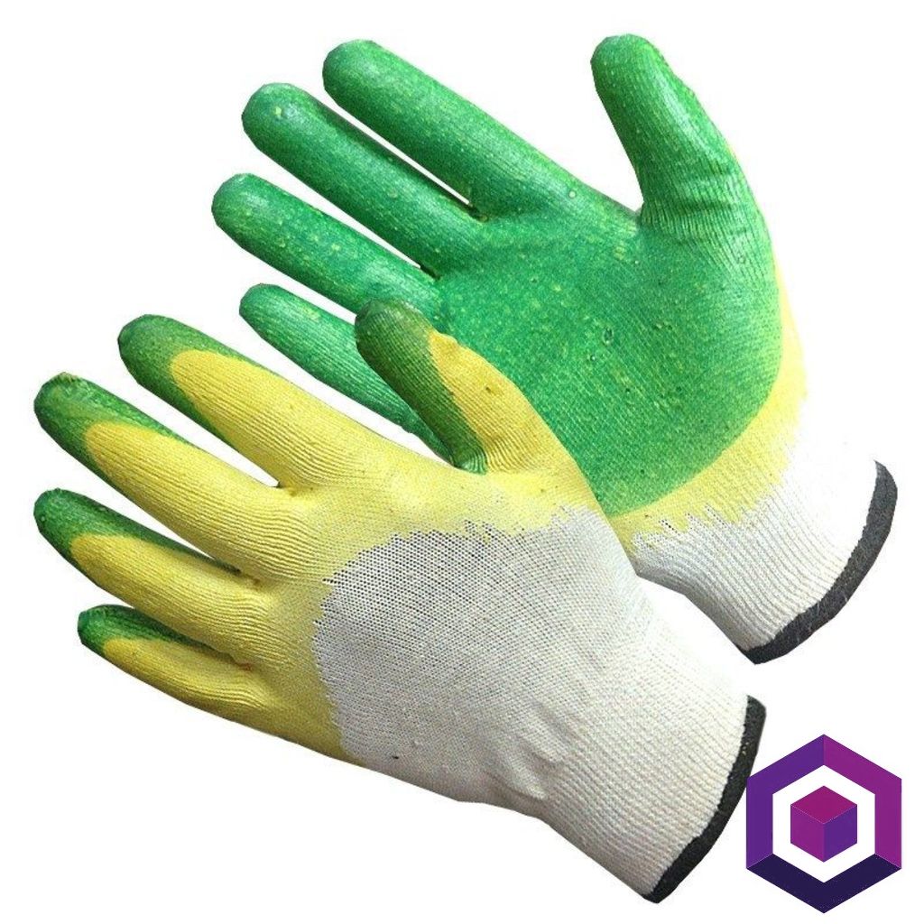 Перчатки хб с двойным латексным обливом